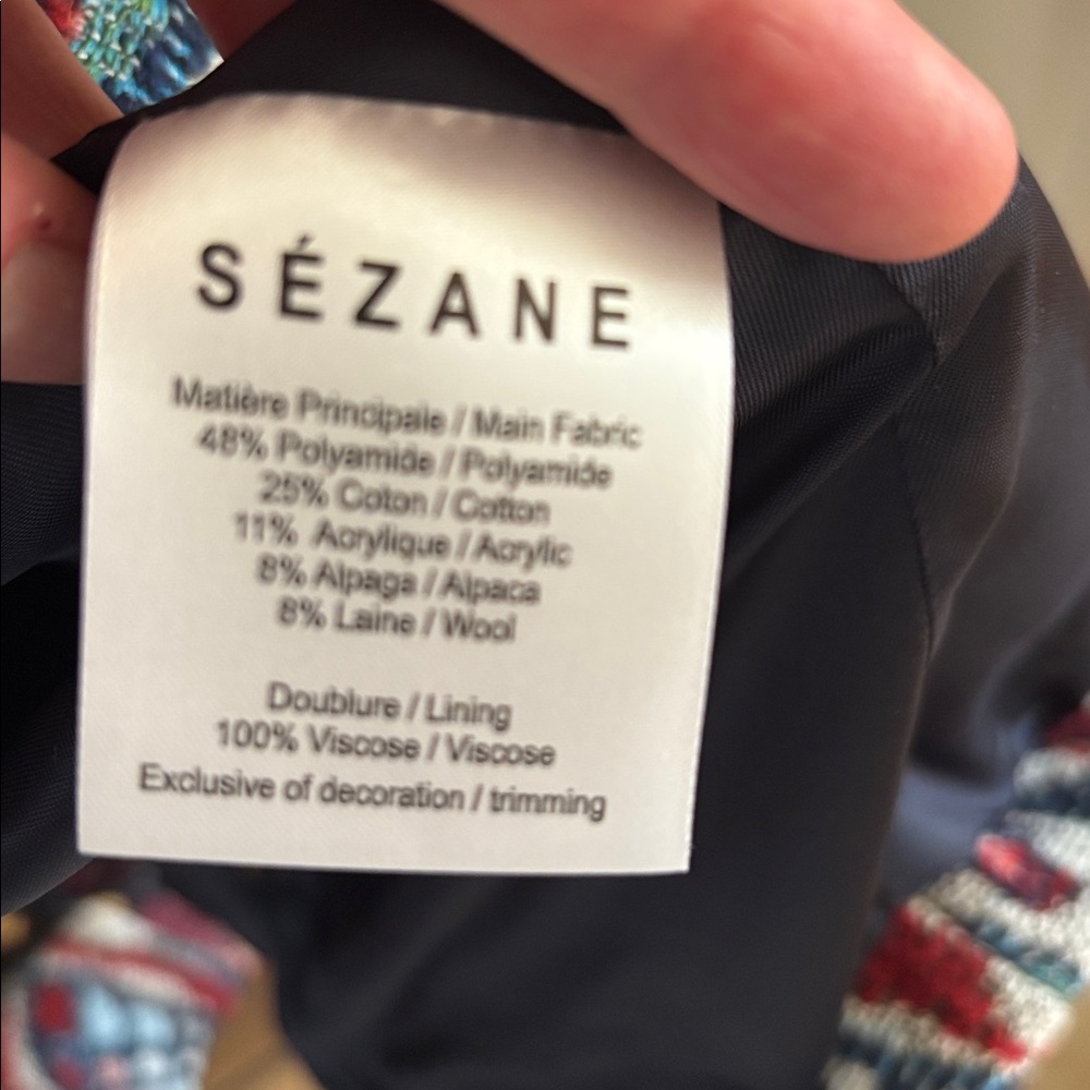 Sezane Chiara Textured Jacket‎ with Belt - Picture 6 of 9